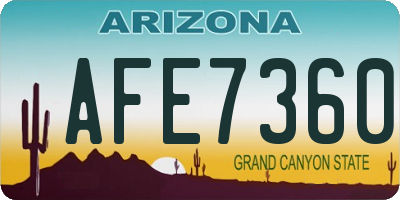 AZ license plate AFE7360