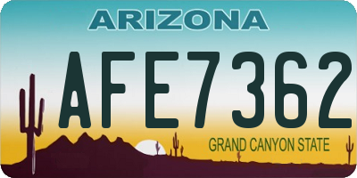 AZ license plate AFE7362