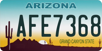 AZ license plate AFE7368