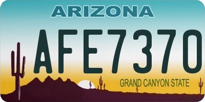 AZ license plate AFE7370