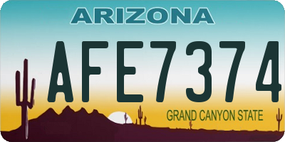 AZ license plate AFE7374