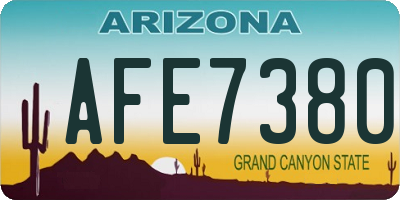 AZ license plate AFE7380