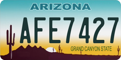 AZ license plate AFE7427