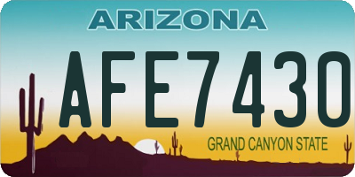 AZ license plate AFE7430