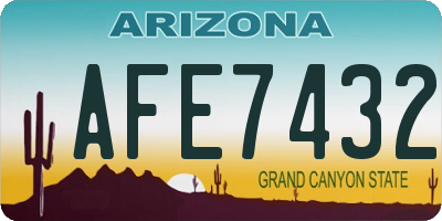 AZ license plate AFE7432
