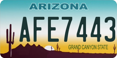 AZ license plate AFE7443