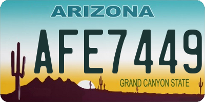 AZ license plate AFE7449