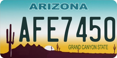 AZ license plate AFE7450