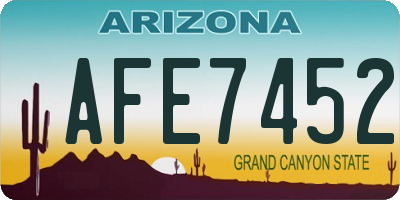AZ license plate AFE7452
