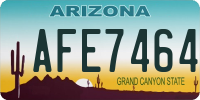 AZ license plate AFE7464