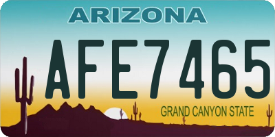 AZ license plate AFE7465
