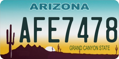 AZ license plate AFE7478