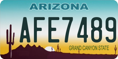 AZ license plate AFE7489