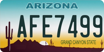 AZ license plate AFE7499