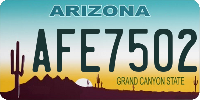 AZ license plate AFE7502