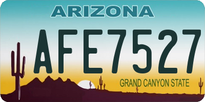 AZ license plate AFE7527