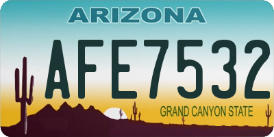 AZ license plate AFE7532