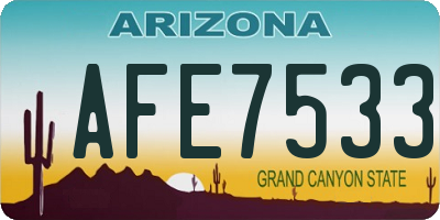 AZ license plate AFE7533