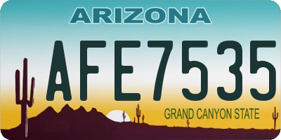 AZ license plate AFE7535