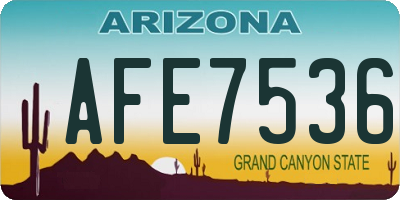 AZ license plate AFE7536