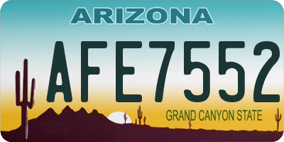 AZ license plate AFE7552