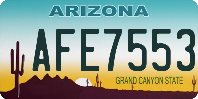 AZ license plate AFE7553