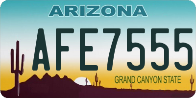 AZ license plate AFE7555