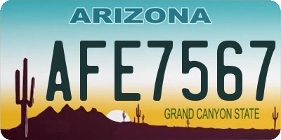 AZ license plate AFE7567
