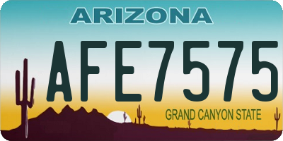 AZ license plate AFE7575