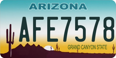 AZ license plate AFE7578