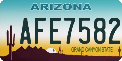 AZ license plate AFE7582