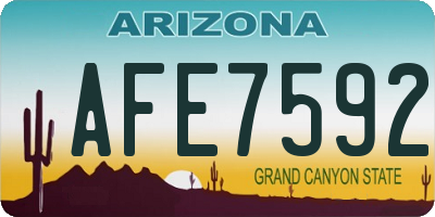 AZ license plate AFE7592