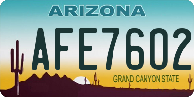 AZ license plate AFE7602