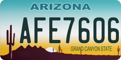 AZ license plate AFE7606