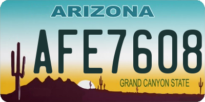 AZ license plate AFE7608