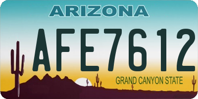 AZ license plate AFE7612
