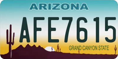 AZ license plate AFE7615