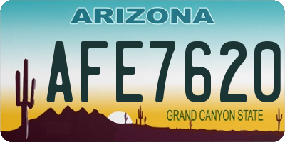 AZ license plate AFE7620