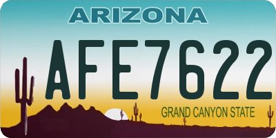 AZ license plate AFE7622