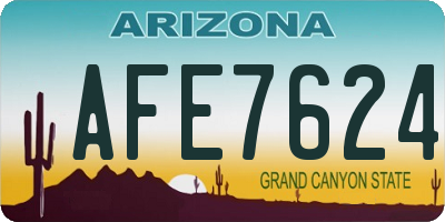 AZ license plate AFE7624