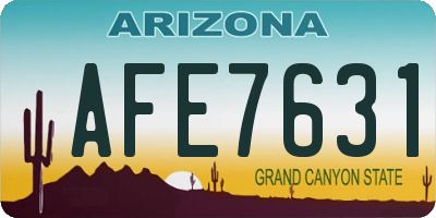 AZ license plate AFE7631