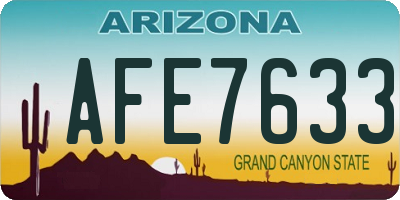 AZ license plate AFE7633