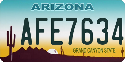 AZ license plate AFE7634