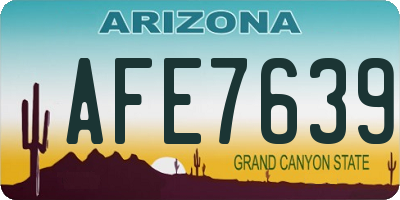AZ license plate AFE7639