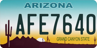 AZ license plate AFE7640