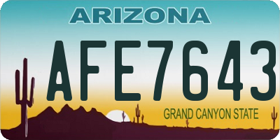 AZ license plate AFE7643