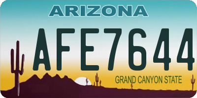 AZ license plate AFE7644