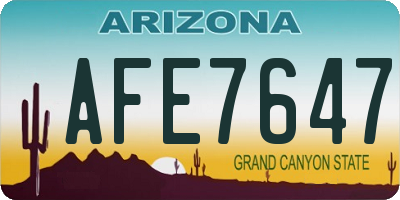 AZ license plate AFE7647