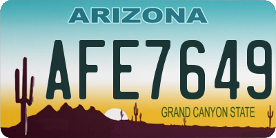AZ license plate AFE7649