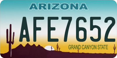 AZ license plate AFE7652